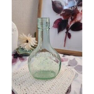 Vintage Almaden Green Glass Pony Bottle Embossed Wine Collectible 3.5" Display